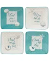 Certified International Ocean View 4-pc. Earthenware Appetizer Plate In Green