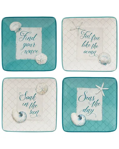 CERTIFIED INTERNATIONAL CERTIFIED INTERNATIONAL OCEAN VIEW SET OF 4 CANAPE PLATES