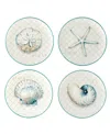 Certified International Ocean View Set Of 4 Dinner Plates In Miscellaneous