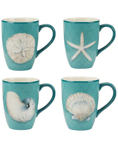Certified International Ocean View Set Of 4 Mugs In Miscellaneous