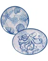 Certified International Oceanic Melamine 2-pc. Platter Set In Multicolor