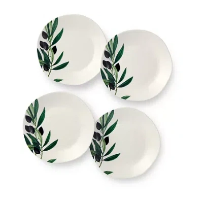 Certified International Oliva 4-pc. Stoneware Appetizer Plate In White