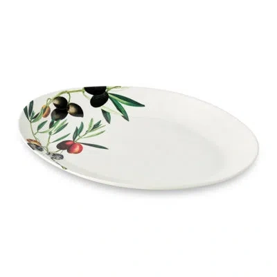 Certified International Olivia Oval Platter 16in X 12in In White;green