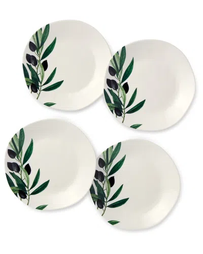 Certified International Olivia Set Of 4 Canape Plates In White