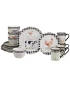 Certified International On The Farm Dinnerware Set, 16 Piece In Multi