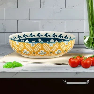 Certified International Panache Set Of 6 Soup Pasta Bowl 6 Asst 9.25in Diam X 2.25in 40oz In Blue;white;green;red;yellow;orange