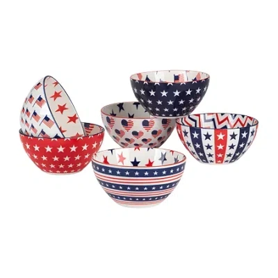 Certified International Patriotic 6-pc. Porcelain Ice Cream Bowl In Blue