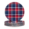 Certified International Patriotic Plaid 6-pc. Melamine Salad Plate In Red