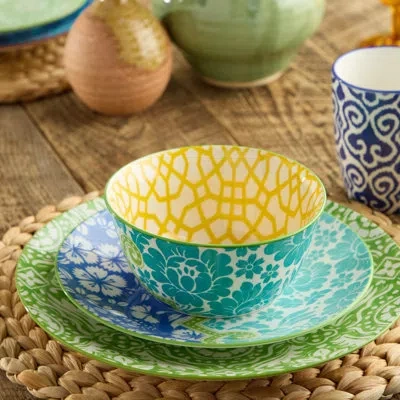 Certified International Pavillion Porcelain All Purpose Bowl Set Of 6, 6.25-inch Vibrant Patterned Bowls In Assorted Global  In Multicolored