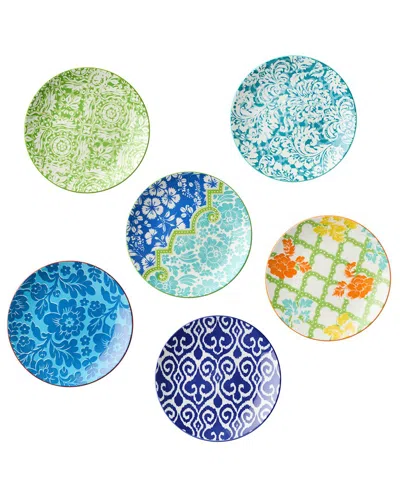 Certified International Pavillion Set Of 6 Salad Plates In Multi