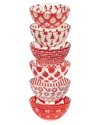 Certified International Peppermint Candy Large All Purpose Bowls (set Of 6