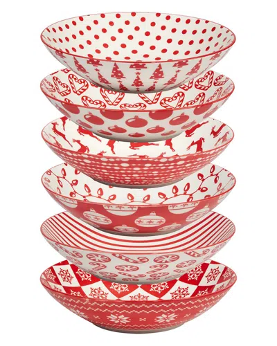 Certified International Peppermint Candy Soup Bowls (set Of 6)