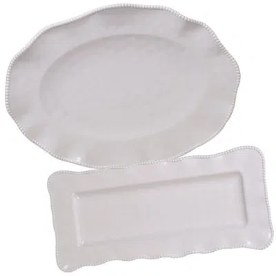 Certified International Perlette 2 Piece Platter Set In Cream