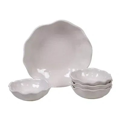 Certified International Melamine Perlette Cream 5pc Serving Set In White