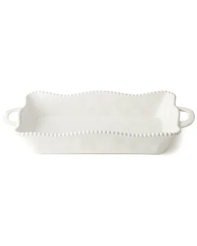 Certified International Perlette Cream Large Rectangular Baker In White