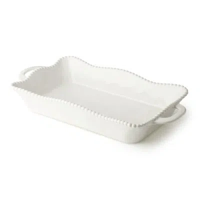 Certified International Perlette Cream Large Rectangular Ceramic Baker 19 X 10 Inch Scalloped Oven To Table Stoneware Bakewa