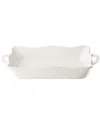 Certified International Perlette Cream Medium Rectangular Baker In White