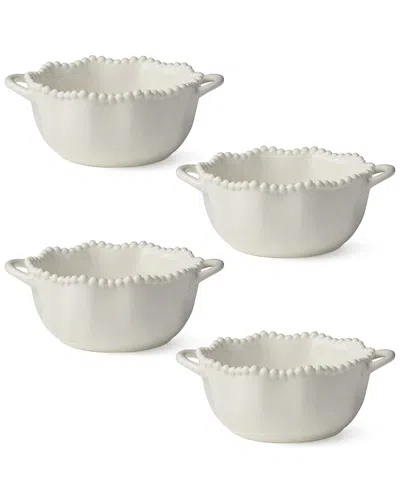 Certified International Perlette Cream Set Of 4 Soup Crocks In White