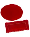 Certified International 2pc Perlette Red Platter Set In Micscellaneous