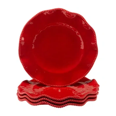 Certified International Perlette Red 4-pc. Melamine Dinner Plate