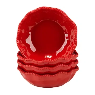 Certified International Perlette Red 4-pc. Melamine Ice Cream Bowl