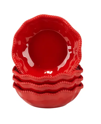 Certified International Perlette Red All Purpose Bowls, Set Of 4 In Micscellaneous