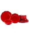 Certified International 12pc Perlette Red Melamine Dinnerware Set In Micscellaneous