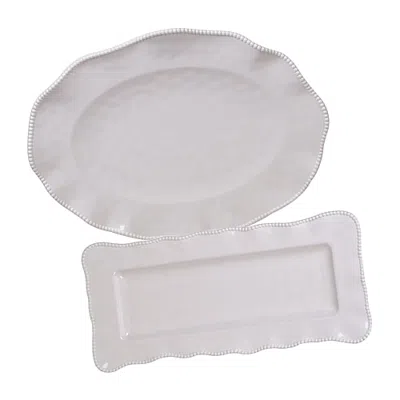 Certified International Perlette Red Melamine Serving Platter 2-pc. Set In Neutral