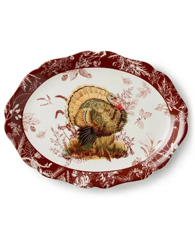 Certified International Pheasant Grove Oval Platter In Brown