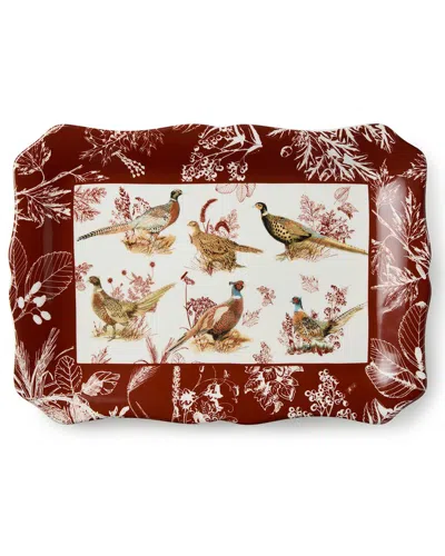 Certified International Pheasant Grove Rectangular Platter In Brown