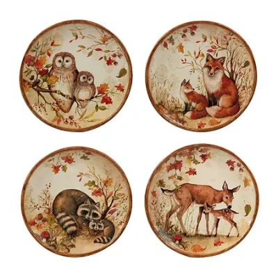 Certified International Pine Forest 4-pc. Earthenware Dinner Plate In Brown