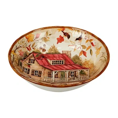 Certified International Pine Forest Serving Bowl In Brown