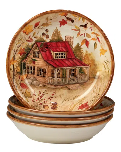 Certified International Pine Forest Set Of 4 Soup Bowl