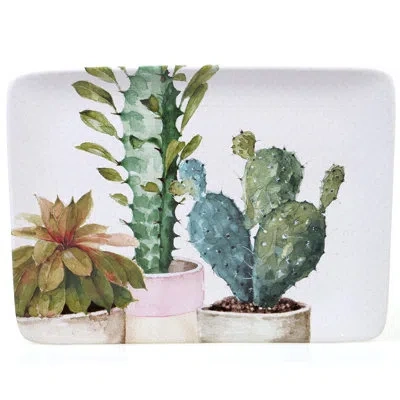 Certified International Platter In Blue;green