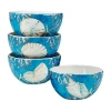Certified International Playa Shells 4pc. Earthenware Ice Cream Bowl In Blue