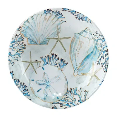 Certified International Playa Shells Earthenware Serving Bowl In Blue