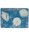 Certified International Playa Shells Earthenware Serving Platter In Blue
