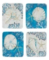 Certified International Playa Shells 4pc. Earthenware Appetizer Plate In Multicolor