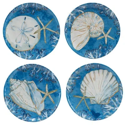 Certified International Playa Shells Set Of 4 Dinner Plate In Multicolored