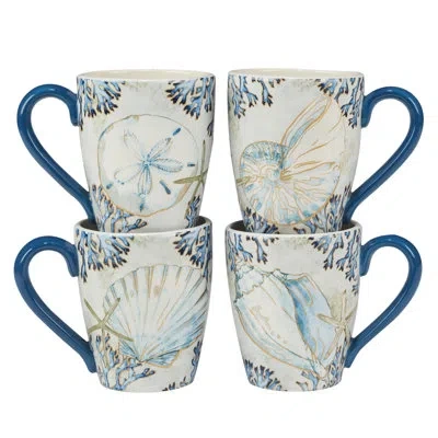 Certified International Playa Shells Set Of 4 Mug In Multicolored