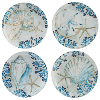 Certified International Playa Shells Set Of 4 Salad Plate In Multicolored