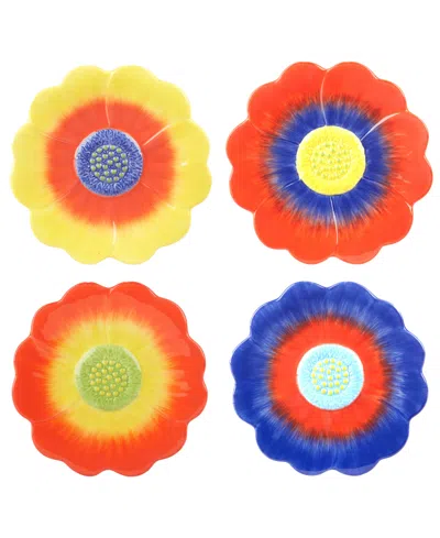 Certified International Poppy 3d Flower Dessert Plates In Miscellaneous