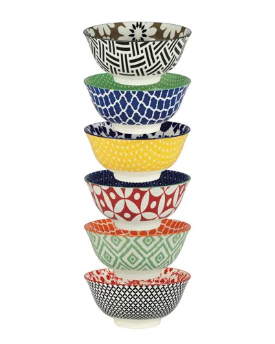 Certified International Porcelain Soho Set Of 6 Bowls In Multi