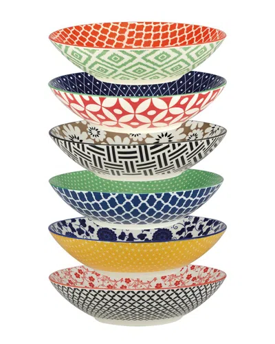 Certified International Porcelain Soho Set Of 6 Dinner Bowls In Multi