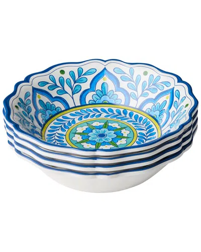 Certified International Porto Set Of 4 Melamine All Purpose Bowls In Blue