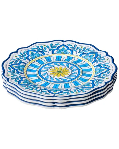 Certified International Porto Set Of 4 Melamine Salad Plates In Blue