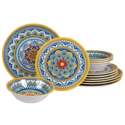 Certified International Portofino 12 Pc Dinnerware Set In Blue;yellow