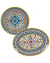 Certified International Portofino Melamine 2-pc. Platter Set In Multicolor
