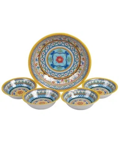 Certified International Portofino 5-pc. Melamine Salad/serving Set In Multicolored