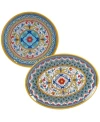 Certified International Portofino Melamine 2-pc. Platter Set In Multicolored